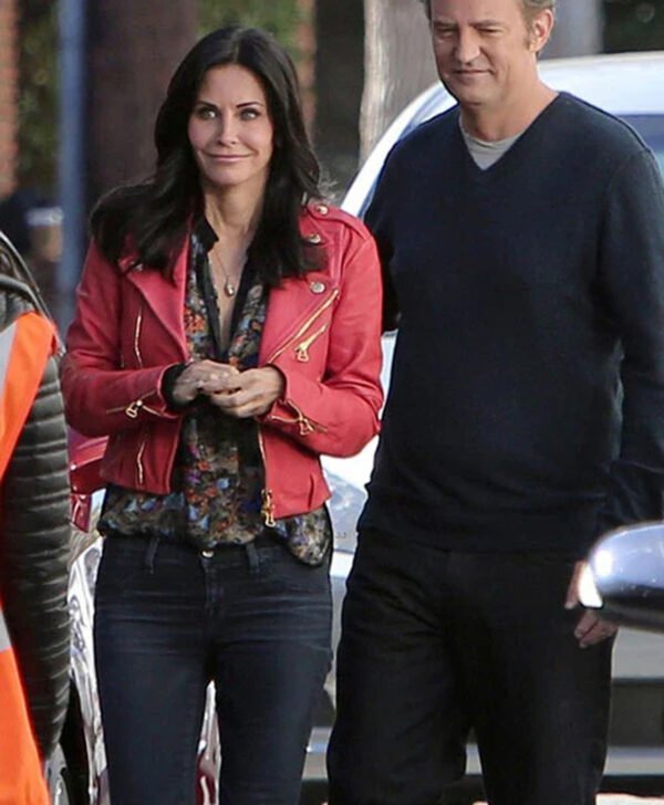 Courteney Cox Red Leather Jacket