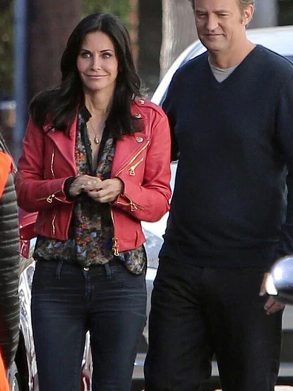 Courteney Cox Red Leather Jacket
