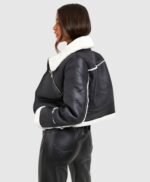 Cropped Black Aviator Jacket