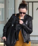 Daisy Ridley Black Leather Jacket