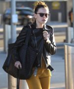 Daisy Ridley Black Leather Jacket