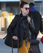 Daisy Ridley Black Leather Jacket