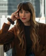 Dakota Johnson High Note Suede Leather Jacket