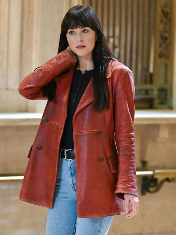 Dakota Johnson Madame Leather Coat