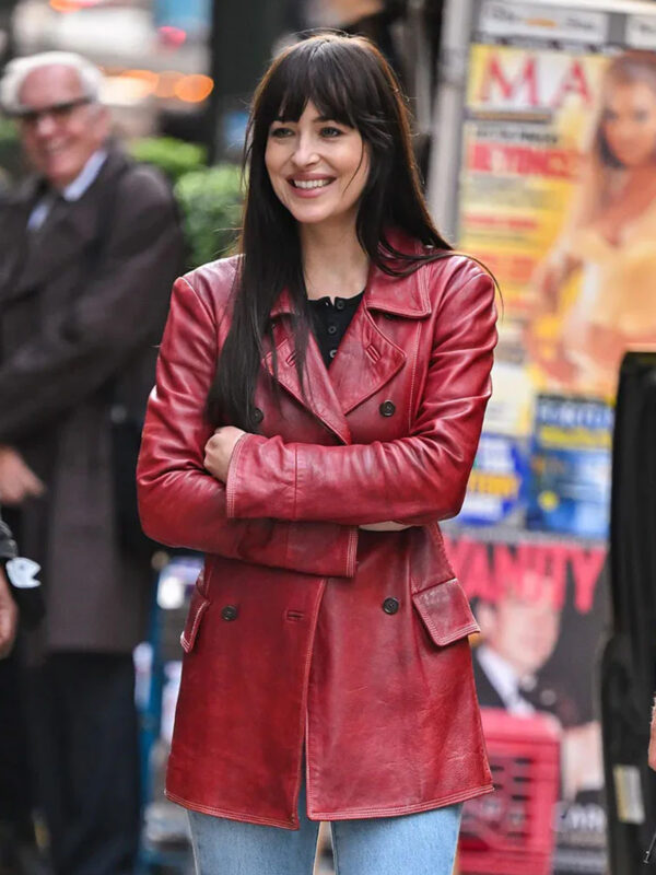 Dakota Johnson Madame Leather Coat