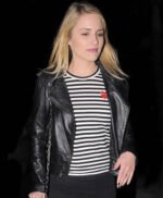 Dianna Agron Black Leather Jacket