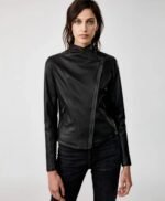 Dinah Leather Jacket in Black