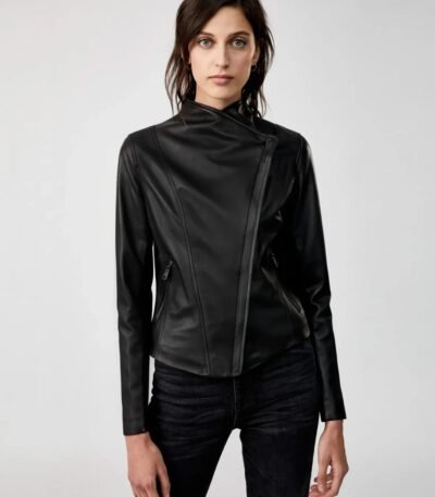 Dinah Leather Jacket in Black