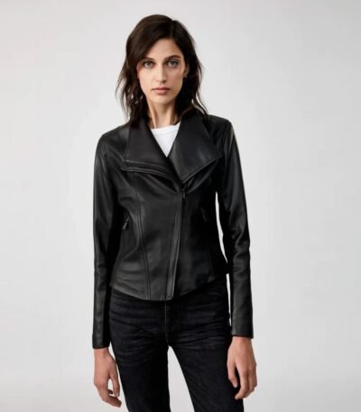 Dinah Leather Jacket in Black