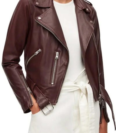 Echoes Michelle Monaghan Maroon Leather Jacket