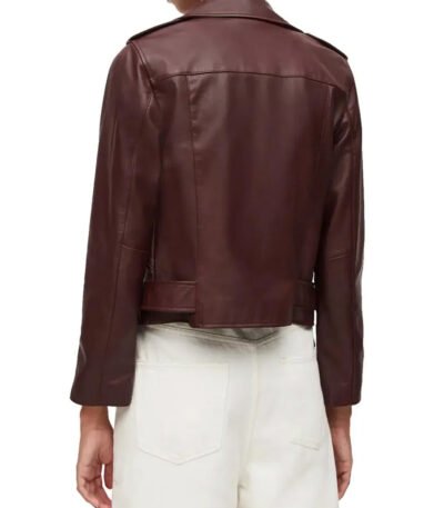 Echoes Michelle Monaghan Maroon Leather Jacket