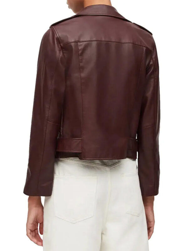 Echoes Michelle Monaghan Maroon Leather Jacket