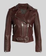 Echoes Michelle Monaghan Maroon Leather Jacket