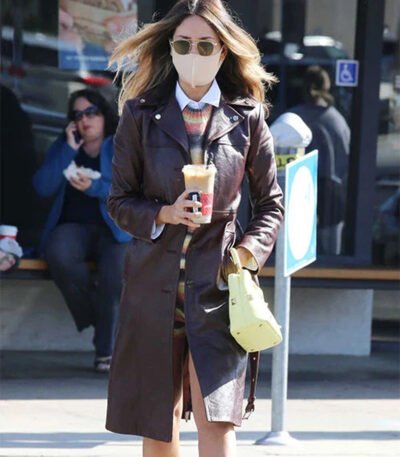 Eiza Gonzalez Leather Trench Coat