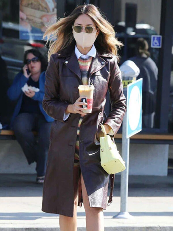 Eiza Gonzalez Leather Trench Coat