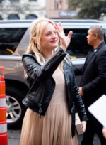 Elisabeth Moss Black Leather Jacket