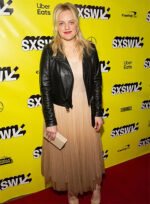 Elisabeth Moss Black Leather Jacket