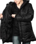 Ella Womens Black Puffer Coat
