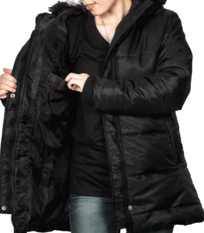Ella Womens Black Puffer Coat