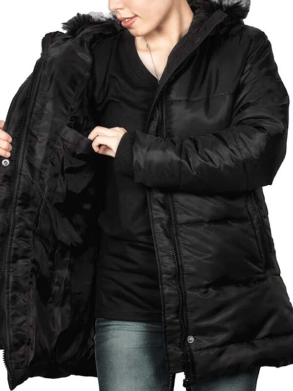 Ella Womens Black Puffer Coat