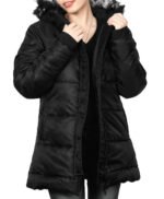Ella Womens Black Puffer Coat