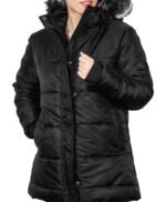 Ella Womens Black Puffer Coat