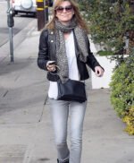 Ellen Pompeo Black Leather Jacket