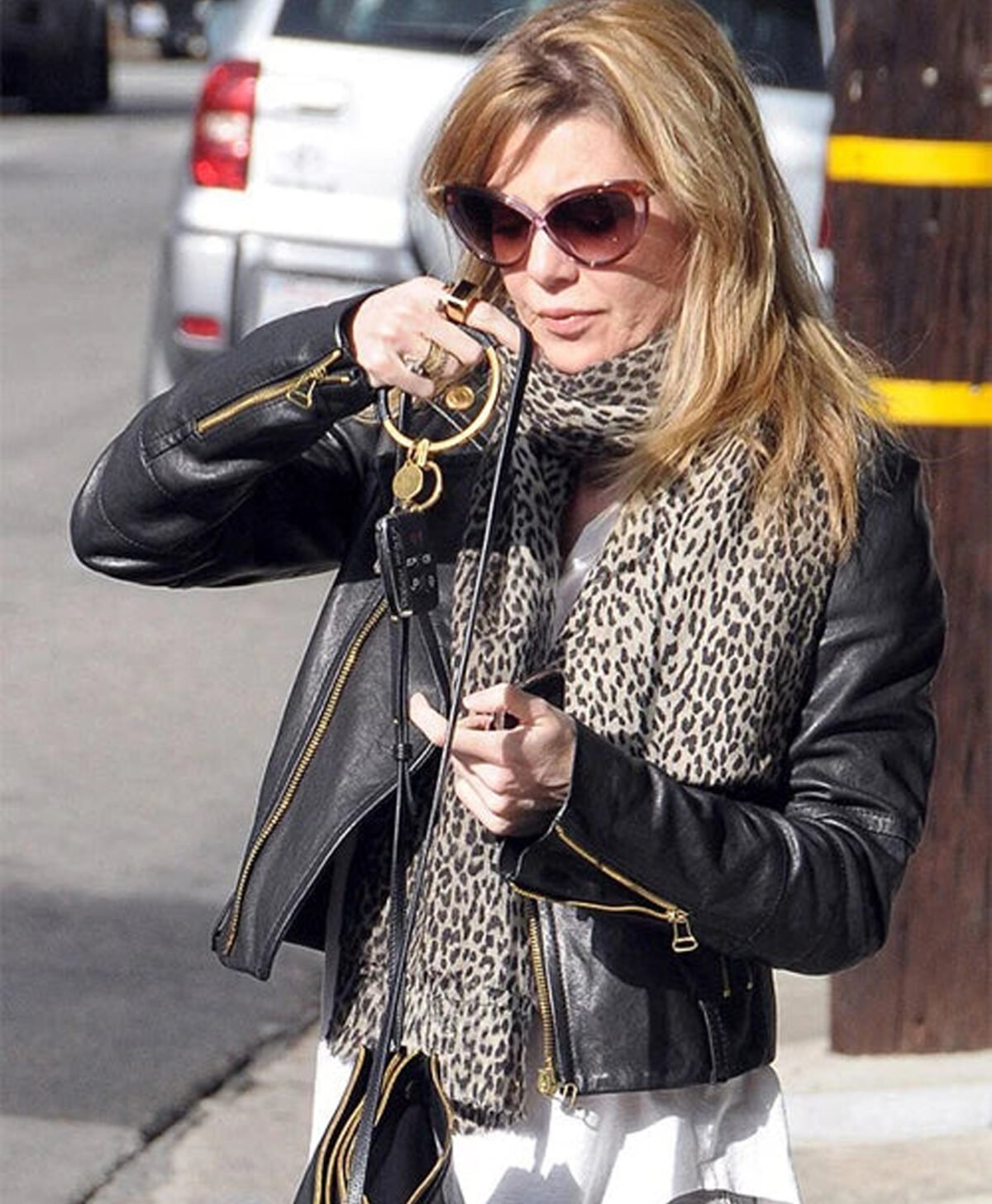 Ellen Pompeo Black Leather Jacket