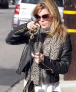 Ellen Pompeo Black Leather Jacket
