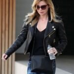 Ellen Pompeo Black Leather Jacket