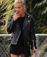 Elsa Pataky Black Leather Jacket