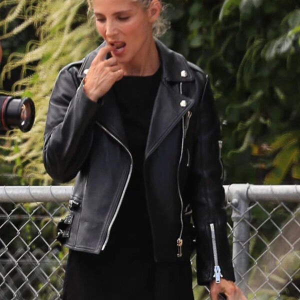 Elsa Pataky Black Leather Jacket