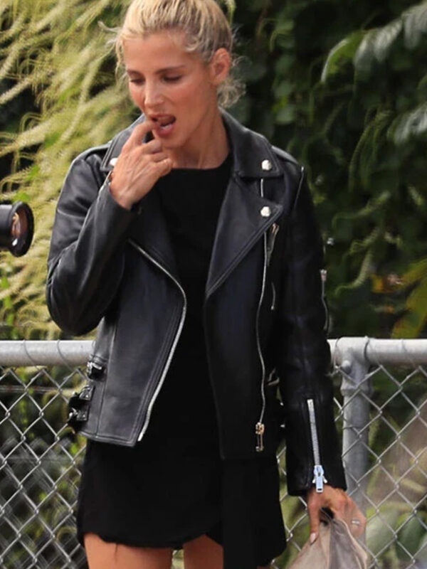 Elsa Pataky Black Leather Jacket
