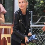 Elsa Pataky Black Leather Jacket
