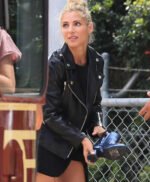 Elsa Pataky Black Leather Jacket