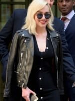 Emilia Clarke Black Leather Jacket