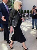 Emilia Clarke Black Leather Jacket