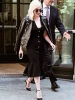 Emilia Clarke Black Leather Jacket