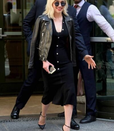 Emilia Clarke Black Leather Jacket