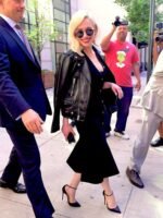 Emilia Clarke Black Leather Jacket