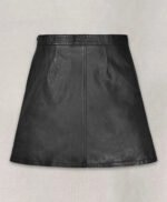 Emilia Clarke Black Leather Skirt
