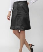 Emilia Clarke Black Leather Skirt