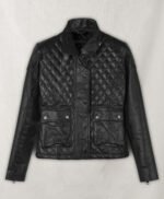 Emily Blunt Black Leather Jacket