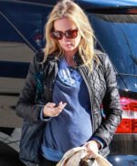 Emily Blunt Black Leather Jacket