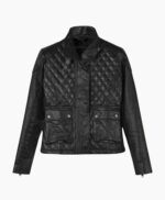 Emily Blunt Black Leather Jacket