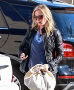 Emily Blunt Black Leather Jacket