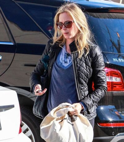 Emily Blunt Black Leather Jacket
