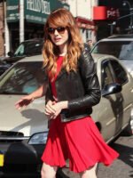 Emma Stone Black Leather Jacket