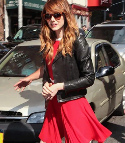 Emma Stone Black Leather Jacket