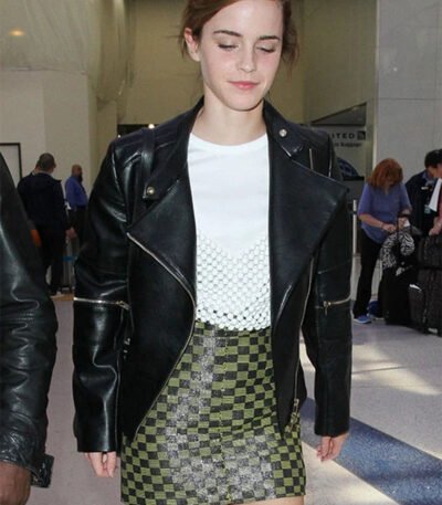 Emma Watson Black Leather Jacket
